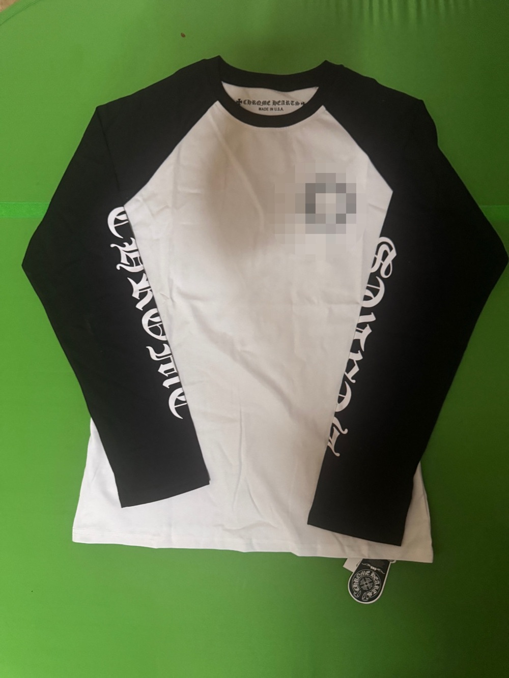 Chrome Men’s Black & White Raglan Long Sleeve Shirt